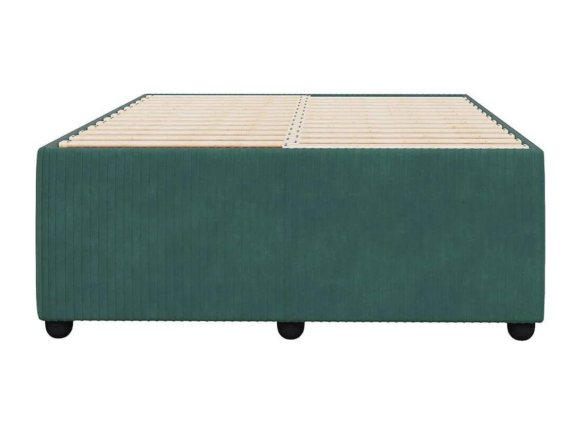 Cadre de lit sans matelas vert foncé 120x190 cm velours