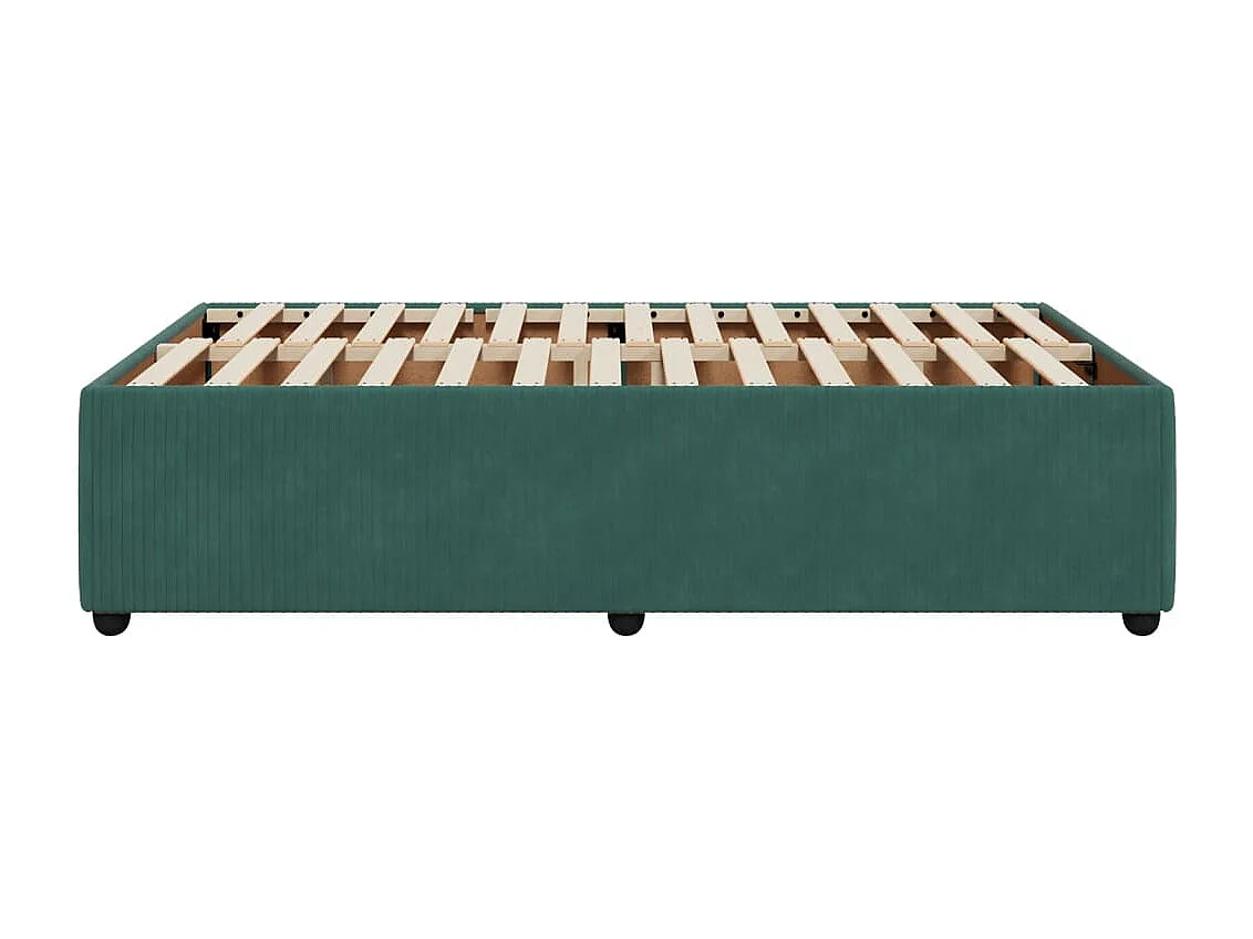 Cadre de lit sans matelas vert foncé 120x190 cm velours