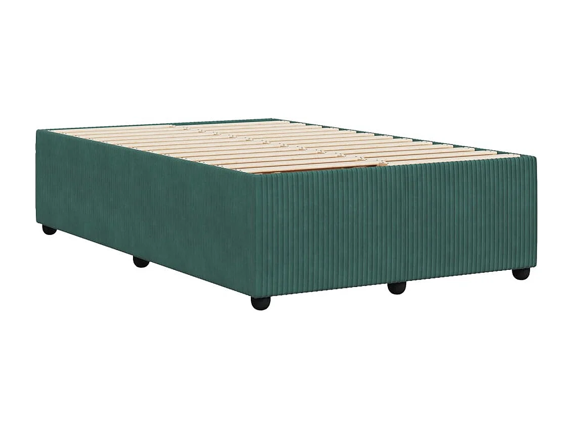 Cadre de lit sans matelas vert foncé 120x190 cm velours