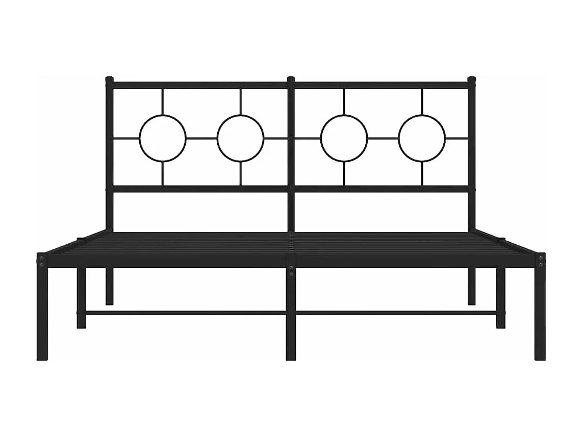 Giroletto con Testiera in Metallo Nero 140x200 cm