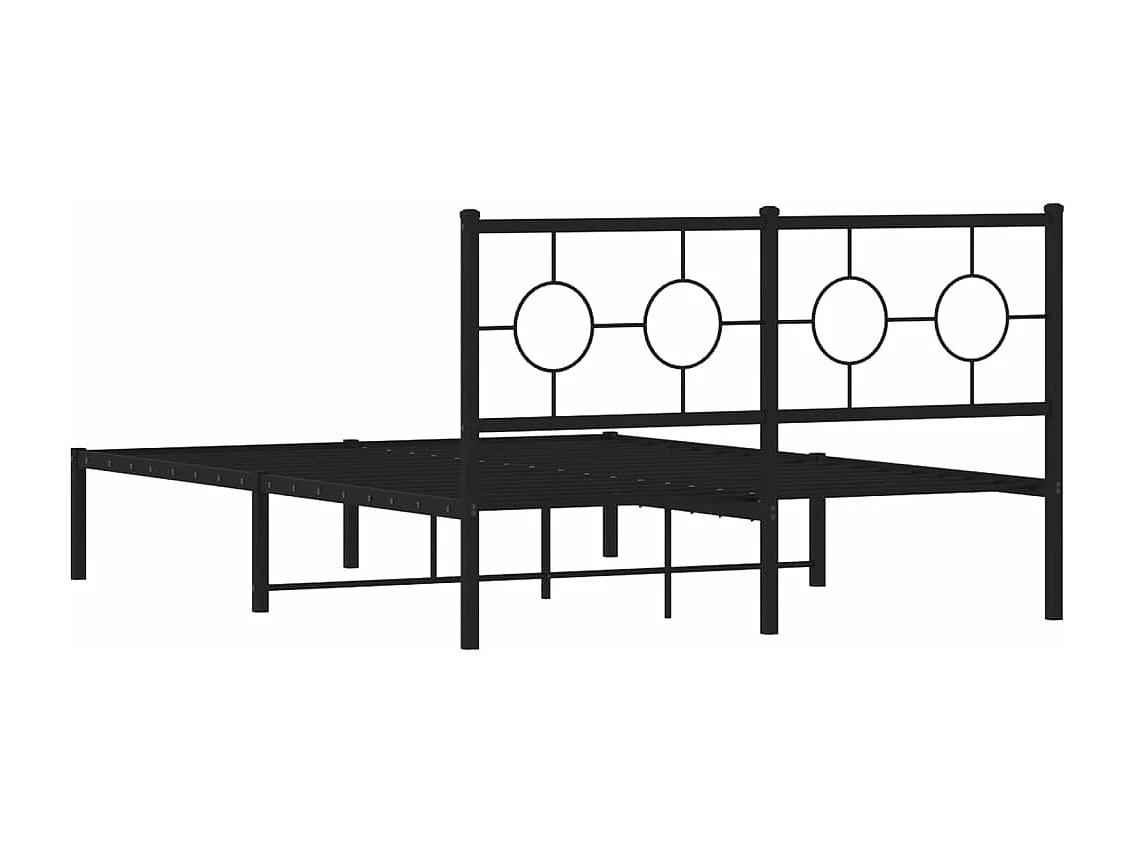 Estrutura de cama com cabeceira 140x200 cm metal preto