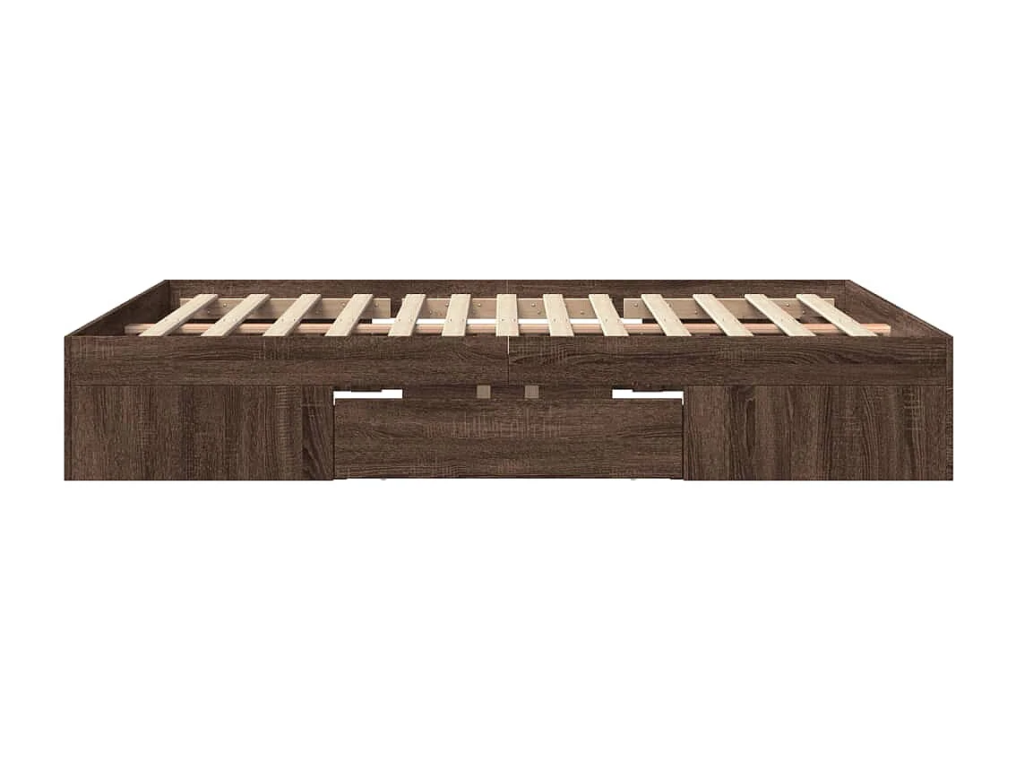 Cadre de lit sans matelas chêne marron 150x200 cm