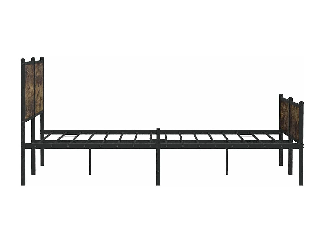Cadre de lit en métal sans matelas chêne fumé 193x203 cm