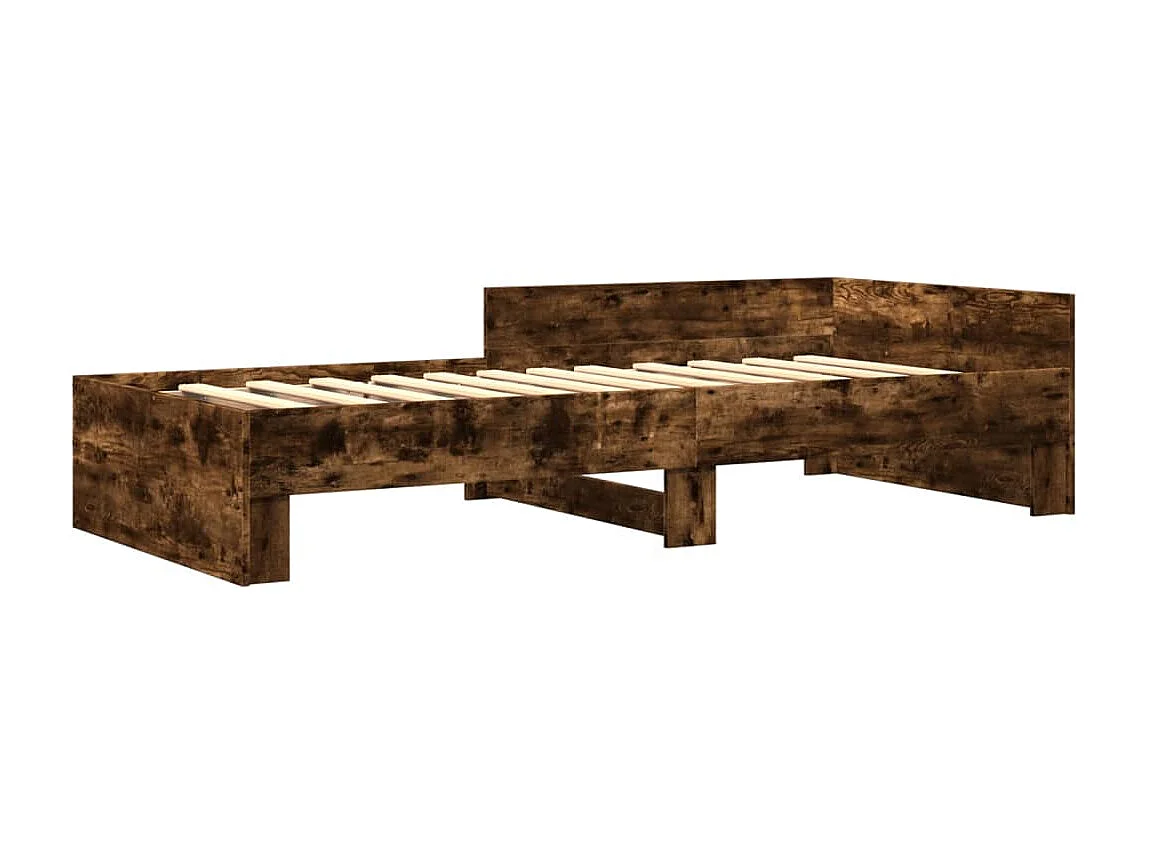 Cadre de lit sans matelas chêne fumé 100x200 cm bois ingénierie