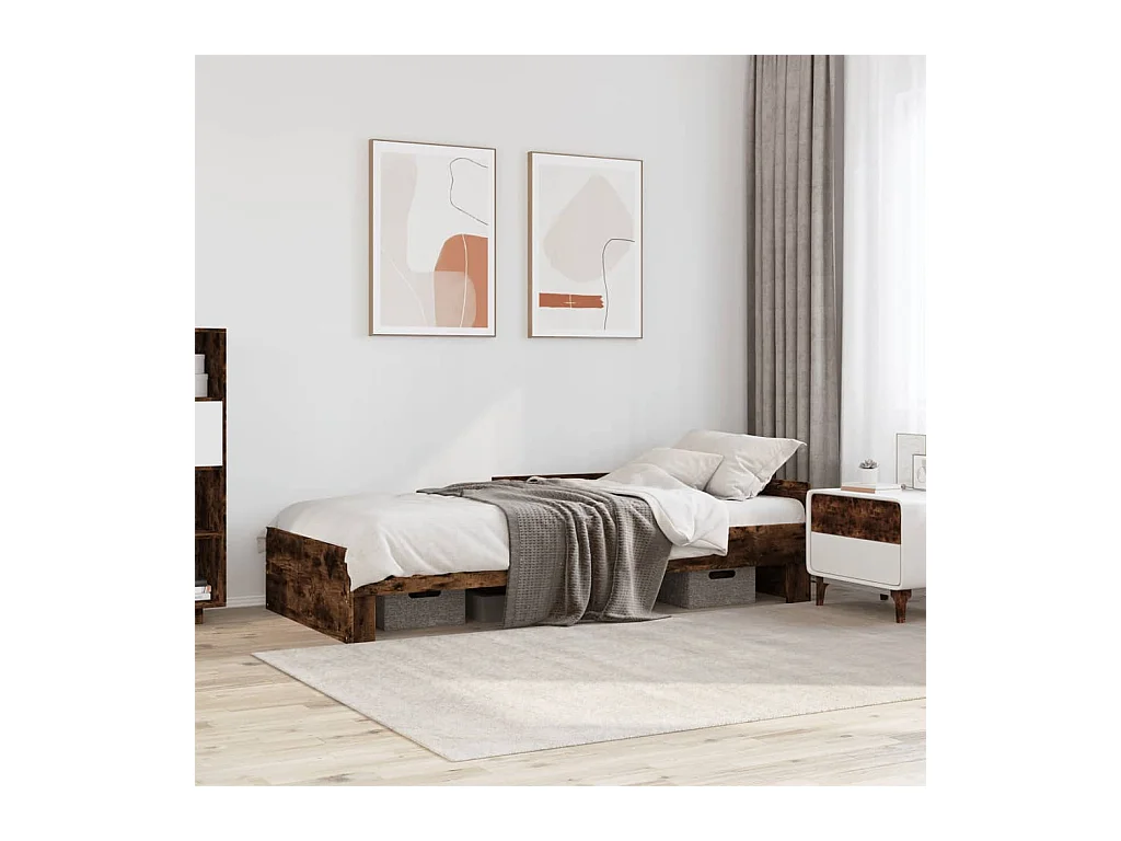 Bedframe zonder matras hout gerookt eikenkleurig 100x200 cm