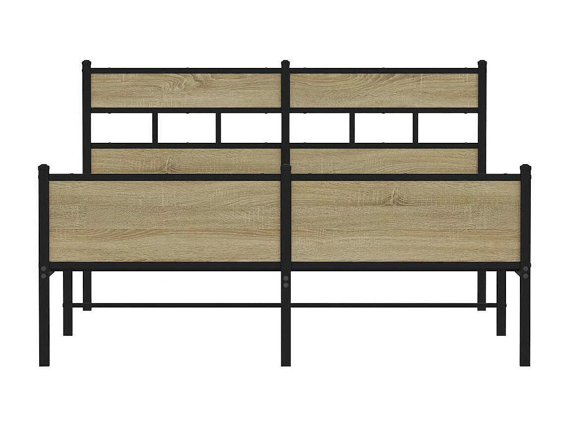 Cadre de lit en métal sans matelas chêne sonoma 160x200 cm