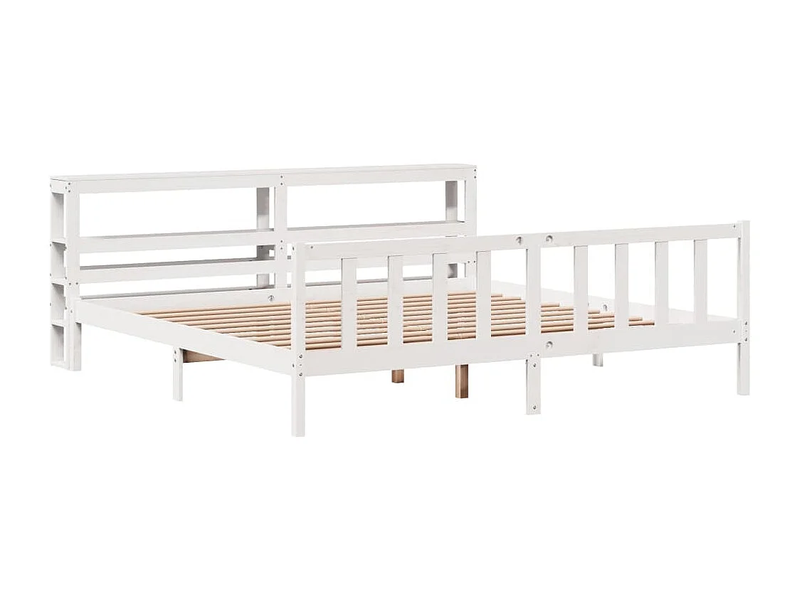Letto senza Materasso Bianco 180x200 cm Legno Massello di Pino