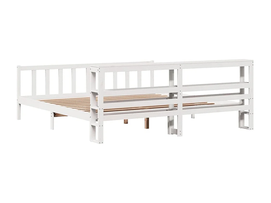 Letto senza Materasso Bianco 180x200 cm Legno Massello di Pino