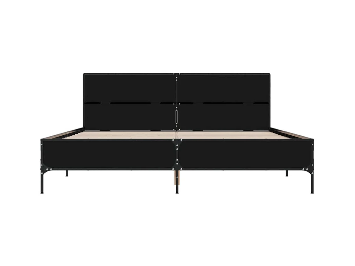 Cadre de lit sans matelas noir 140x190 cm