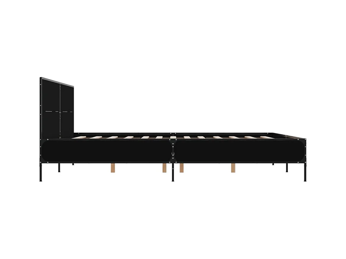 Cadre de lit sans matelas noir 140x190 cm