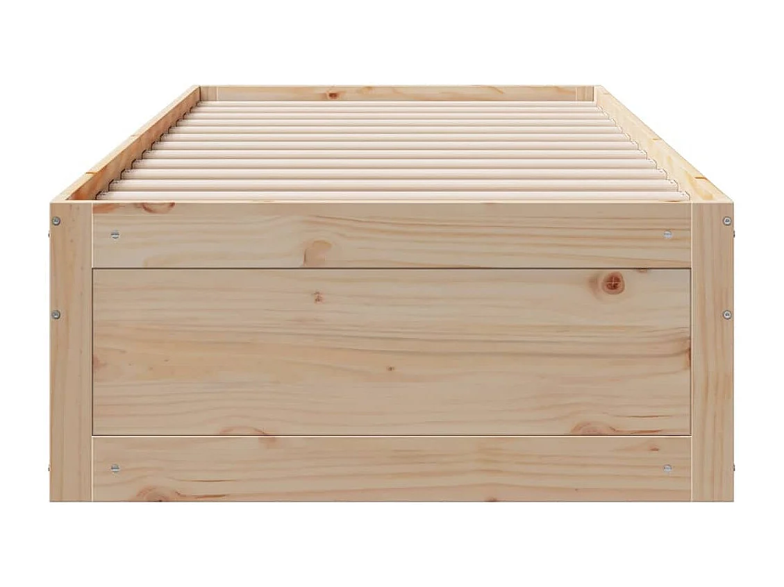 Cadre de lit sans matelas avec tiroirs 90x190 cm bois de pin