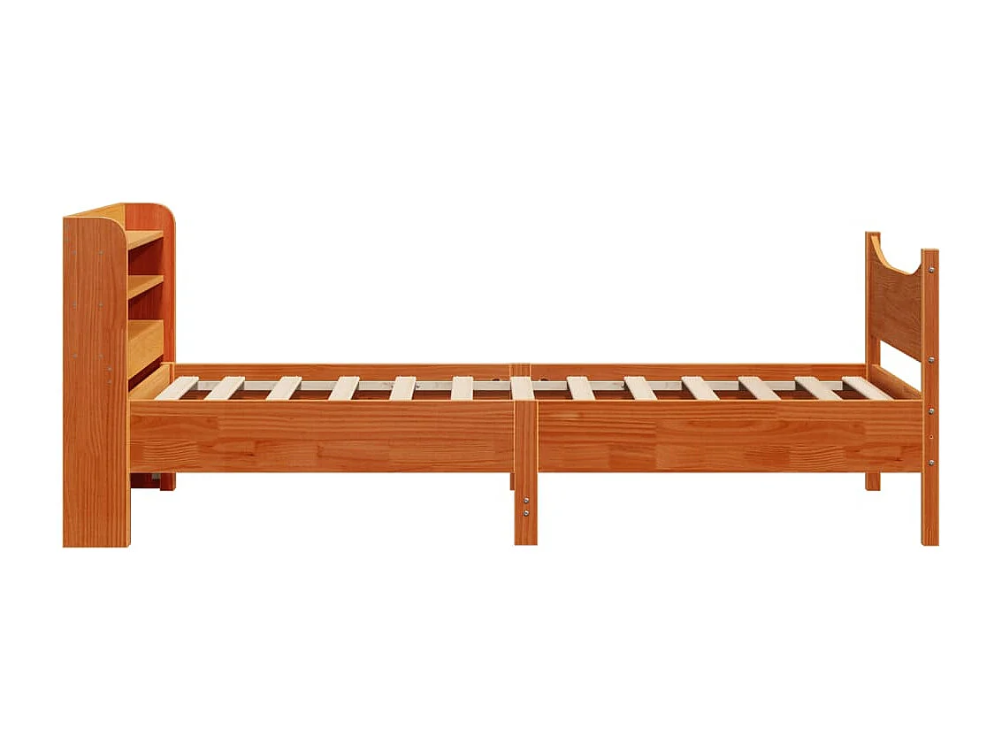 Giroletto con Testiera Marrone Cera 75x190 cm Massello Pino