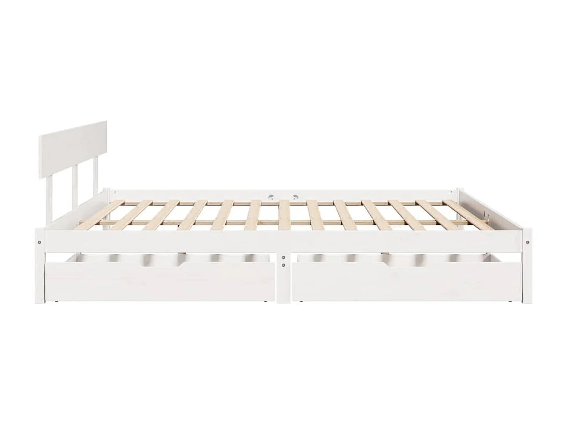 Cadre de lit sans matelas blanc 180x200 cm bois massif de pin