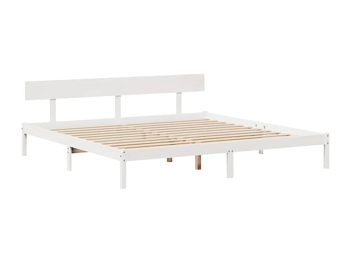 Bedframe zonder matras massief grenenhout wit 180x200 cm