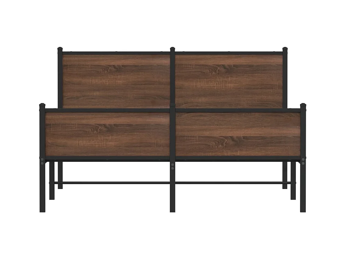 Cadre de lit en métal sans matelas chêne marron 140x200 cm