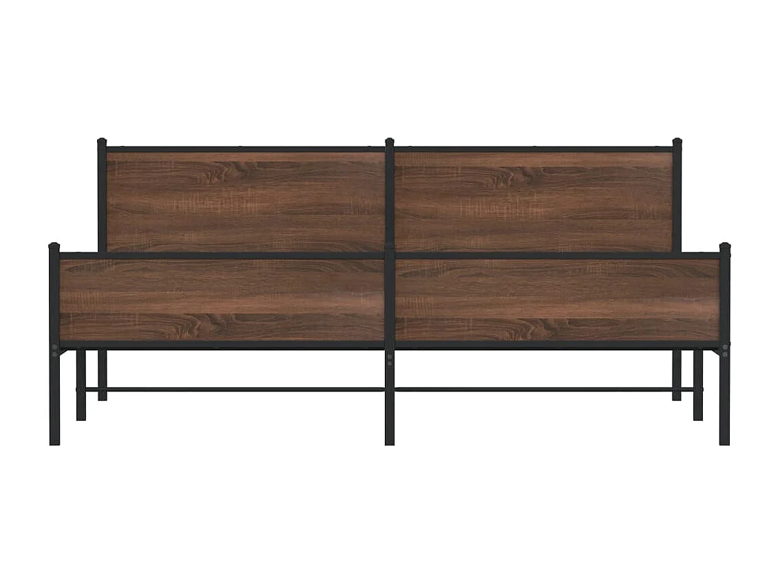 Cadre de lit en métal sans matelas chêne marron 200x200 cm