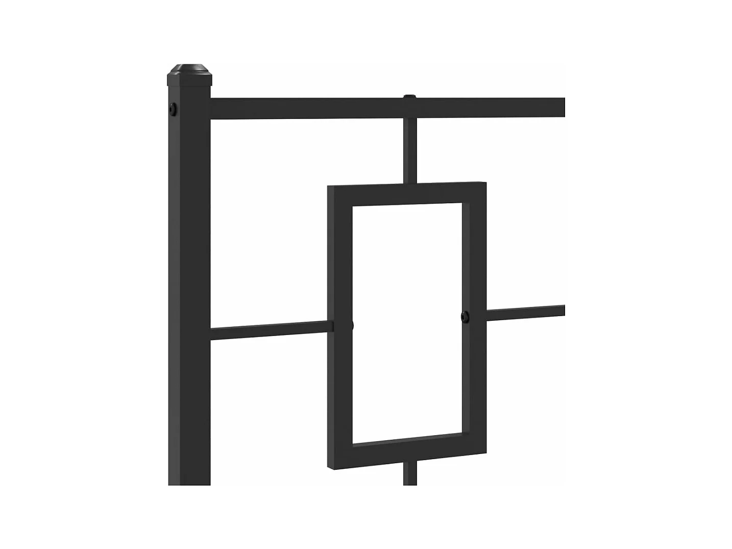 Cadre de lit métal sans matelas avec tête de lit noir 100x190cm