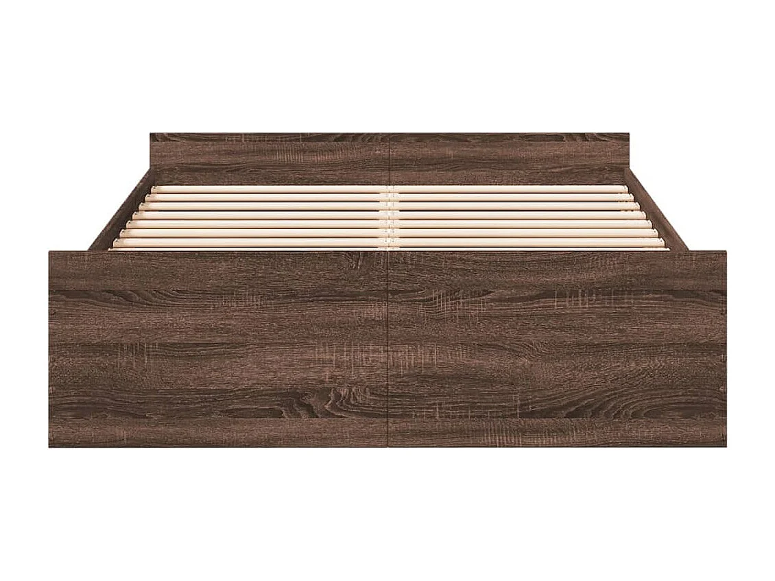 Bedframe met lades bewerkt hout bruin eikenkleur 135x190 cm