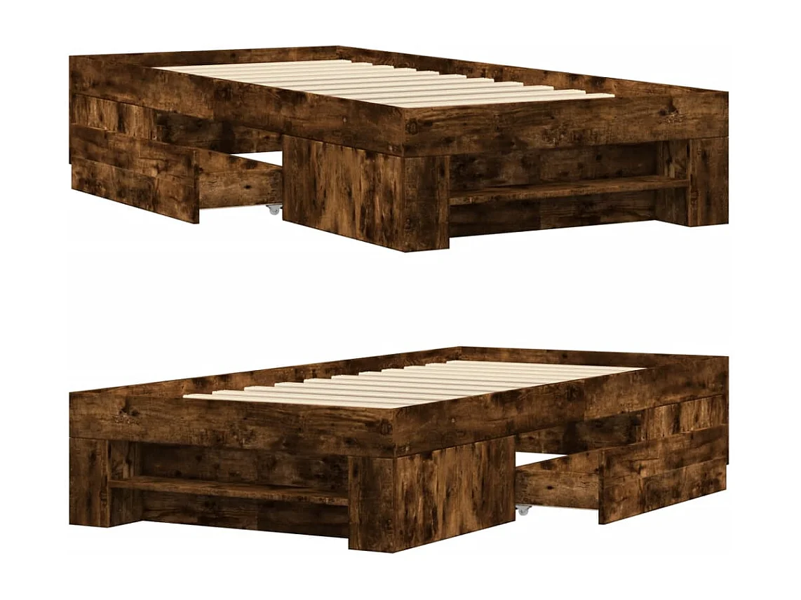 Bedframe zonder matras hout gerookt eikenkleurig 100x200 cm