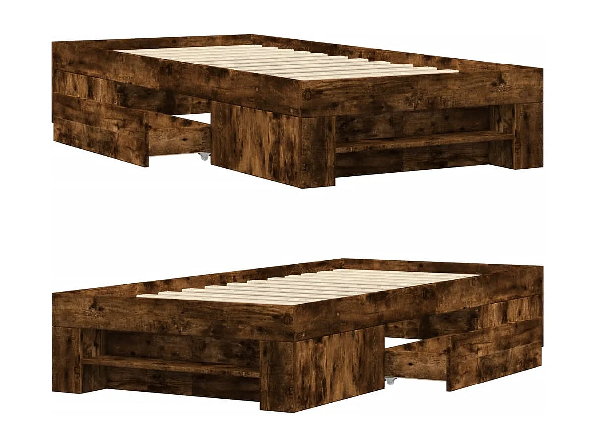 Bedframe zonder matras hout gerookt eikenkleurig 100x200 cm