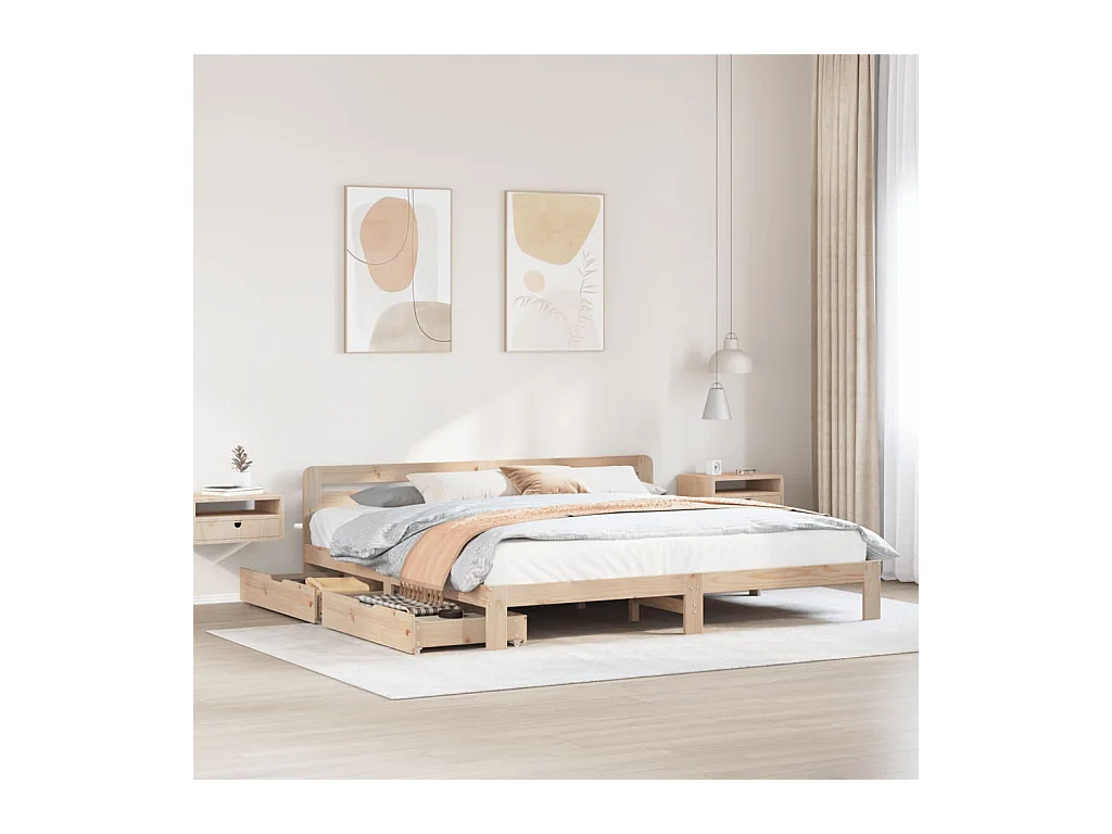 Cama sem colchão 180x200 cm madeira de pinho maciça