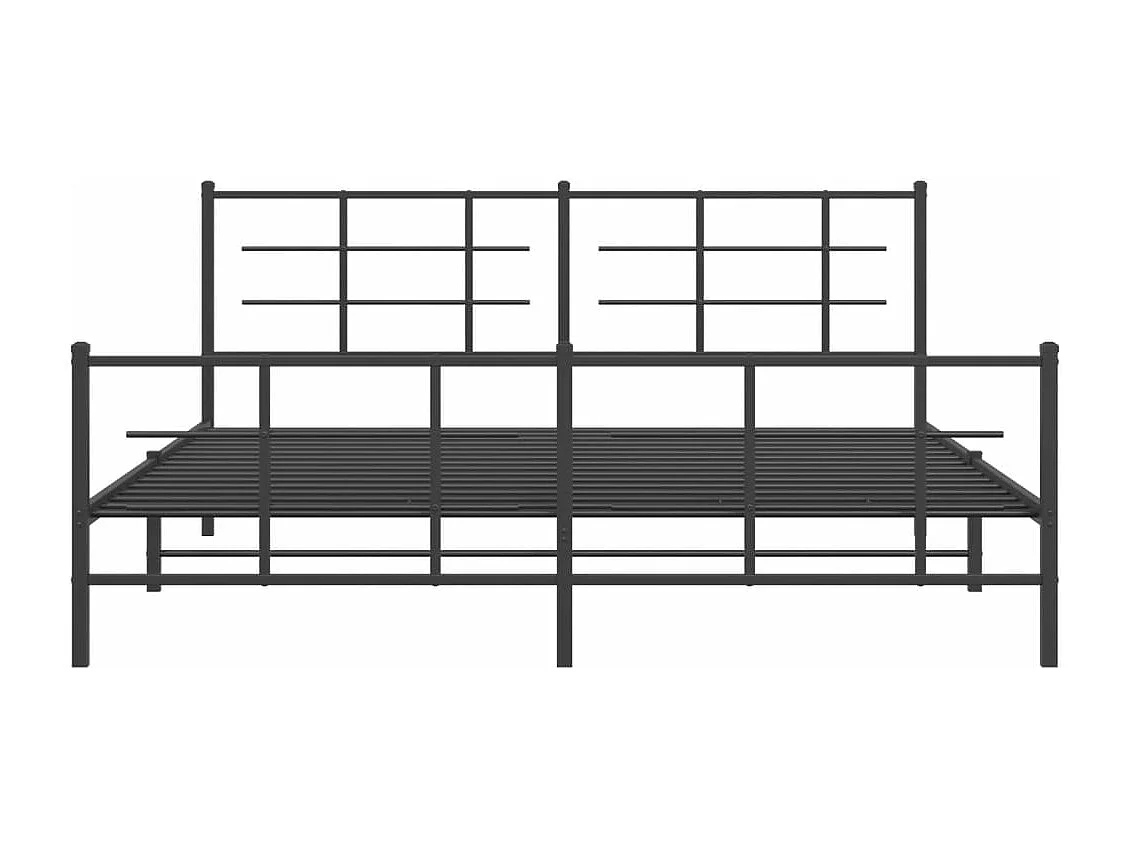 Giroletto senza Materaso con Pediera in Metallo Nero 180x200 cm