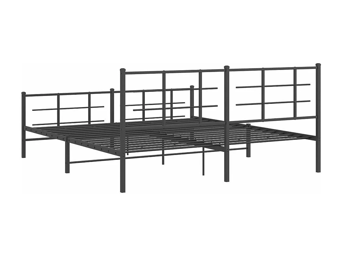 Giroletto senza Materaso con Pediera in Metallo Nero 180x200 cm