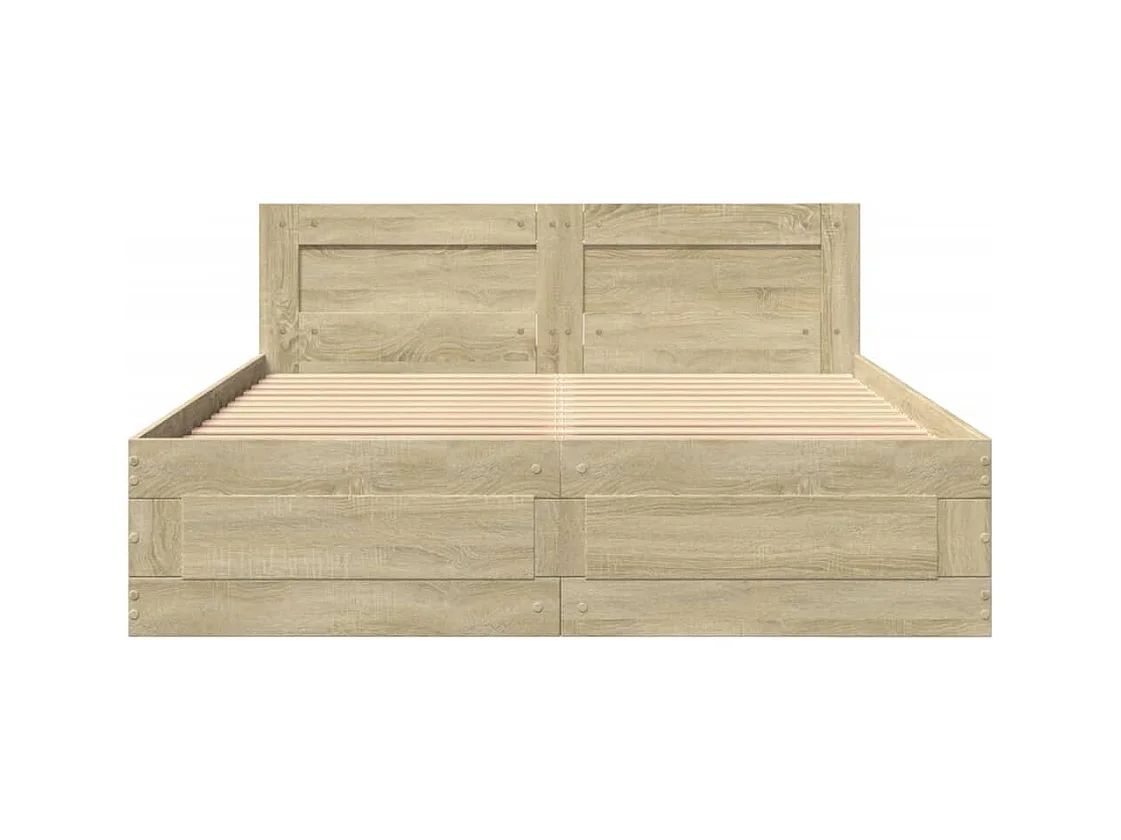 Bettgestell mit Kopfteil Sonoma-Eiche 140x190 cm Holzwerkstoff