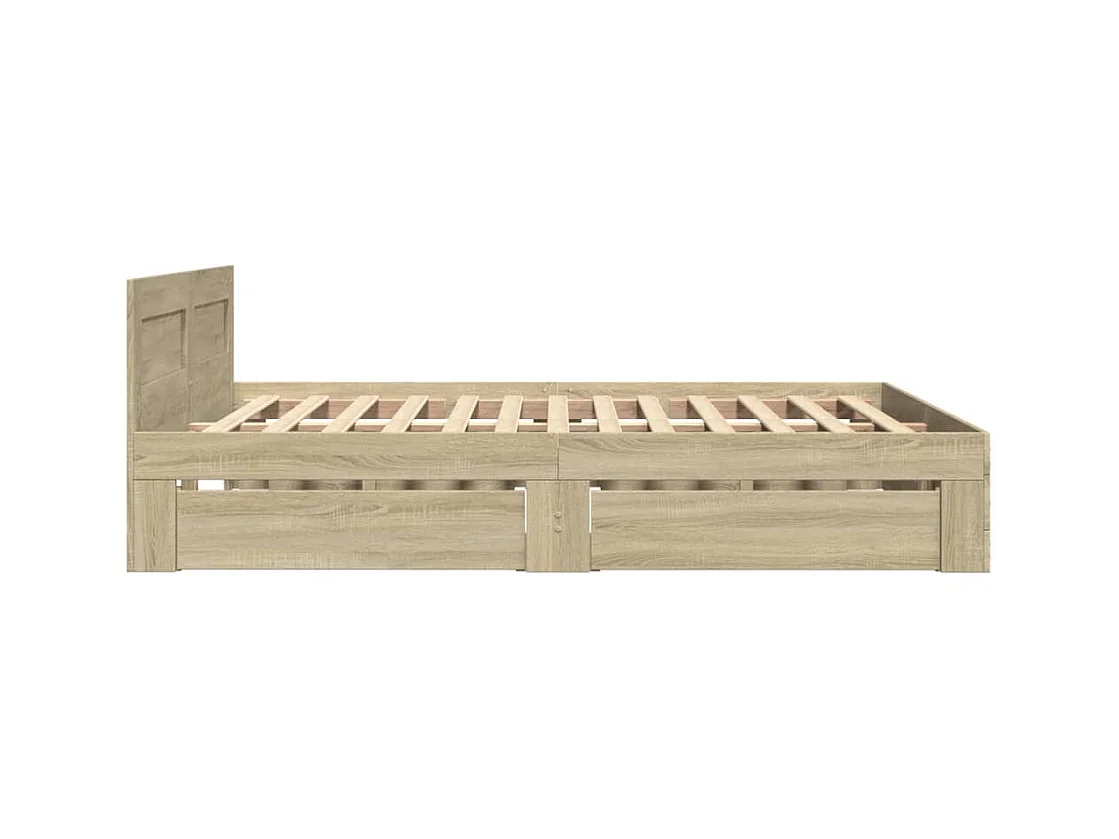Bettgestell mit Kopfteil Sonoma-Eiche 140x190 cm Holzwerkstoff