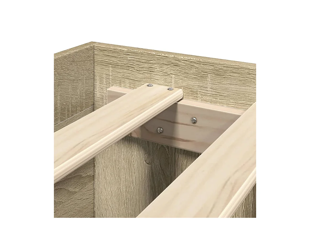 Bettgestell mit Kopfteil Sonoma-Eiche 140x190 cm Holzwerkstoff