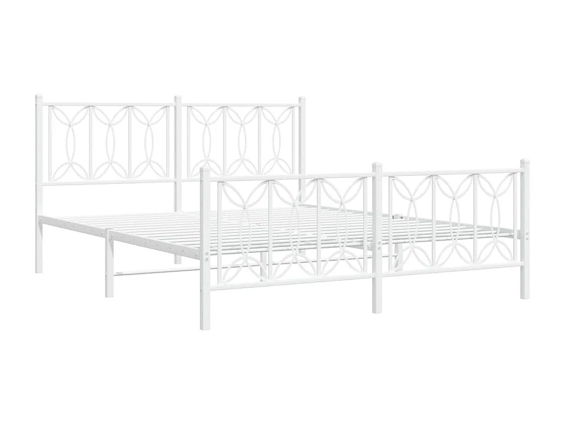 Estructura cama sin colchón con estribo metal blanco 160x200 cm