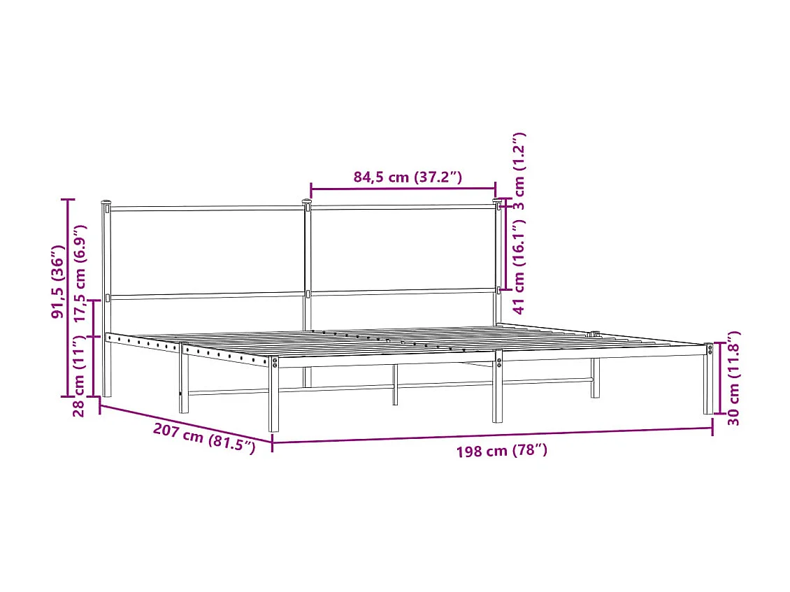 Cadre de lit sans matelas chêne sonoma 100x200 cm