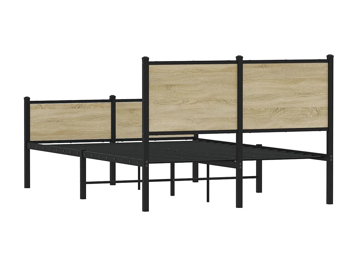 Cadre de lit en métal sans matelas chêne sonoma 120x200 cm