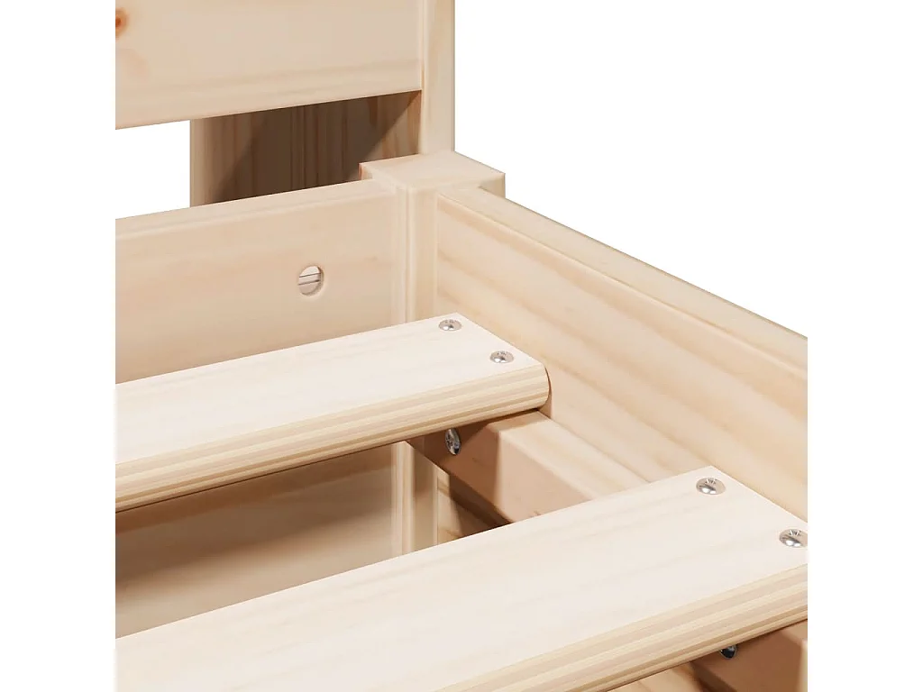 Lit bibliothèque sans matelas 140x190 cm bois de pin massif