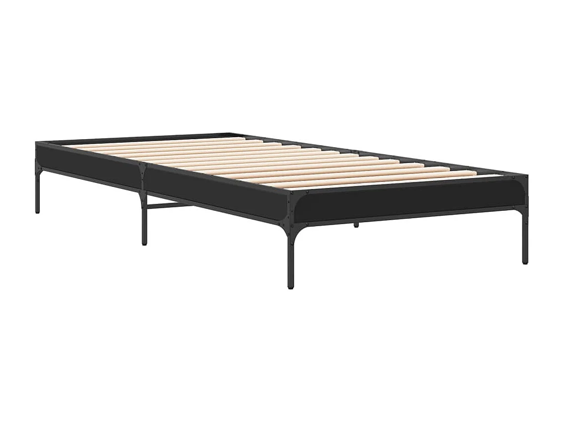 Cadre de lit sans matelas noir 90x200 cm