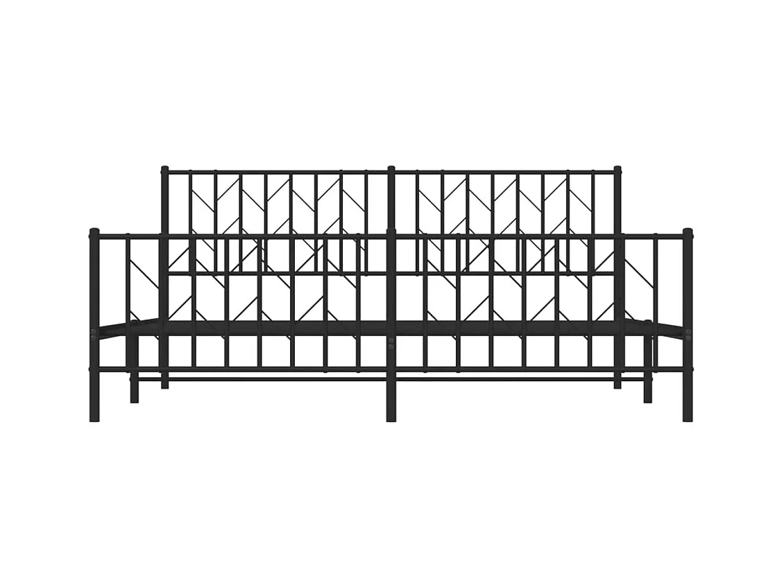 Bedframe met hoofd- en voeteneinde metaal zwart 183x213 cm