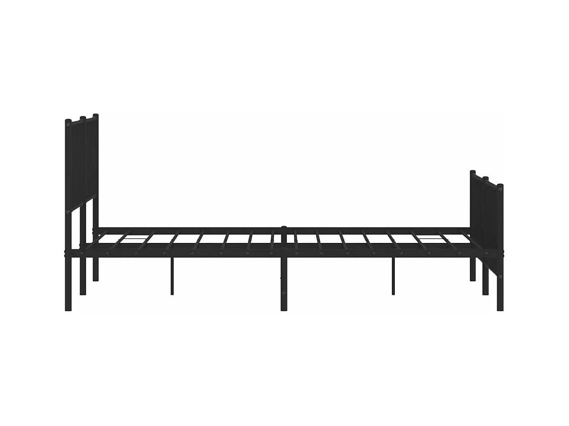 Bedframe met hoofd- en voeteneinde metaal zwart 183x213 cm