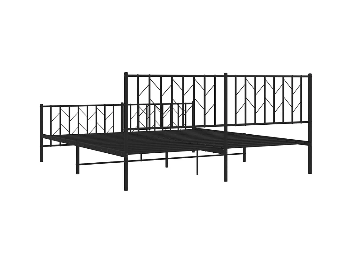 Bedframe met hoofd- en voeteneinde metaal zwart 183x213 cm