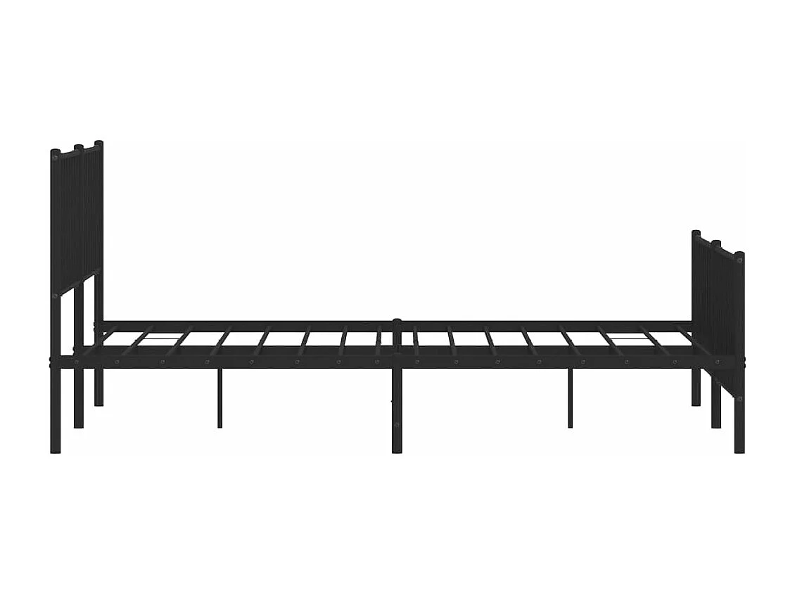 Cadre de lit métal sans matelas avec pied de lit noir 183x213cm
