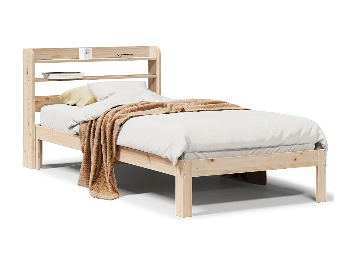 Cadre de lit avec tête de lit sans matelas 75x190 cm