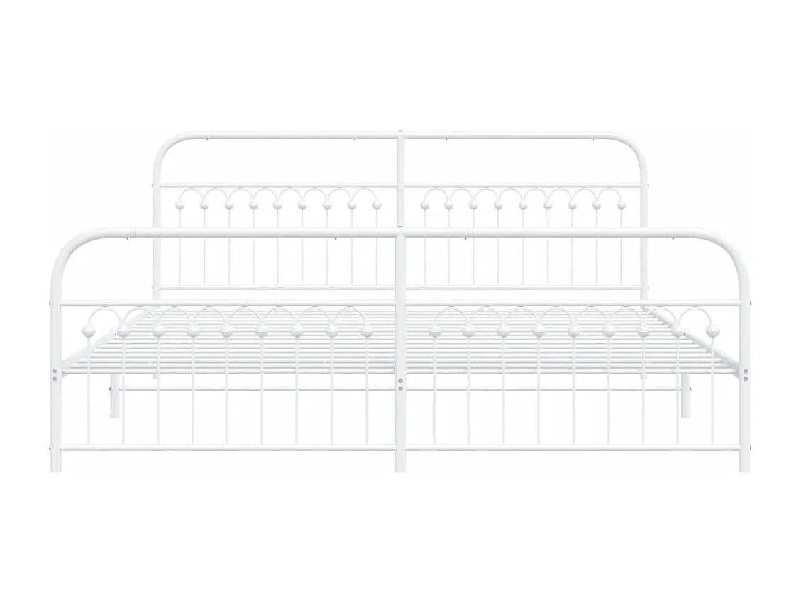 Estructura cama sin colchón con estribo metal blanco 193x203 cm