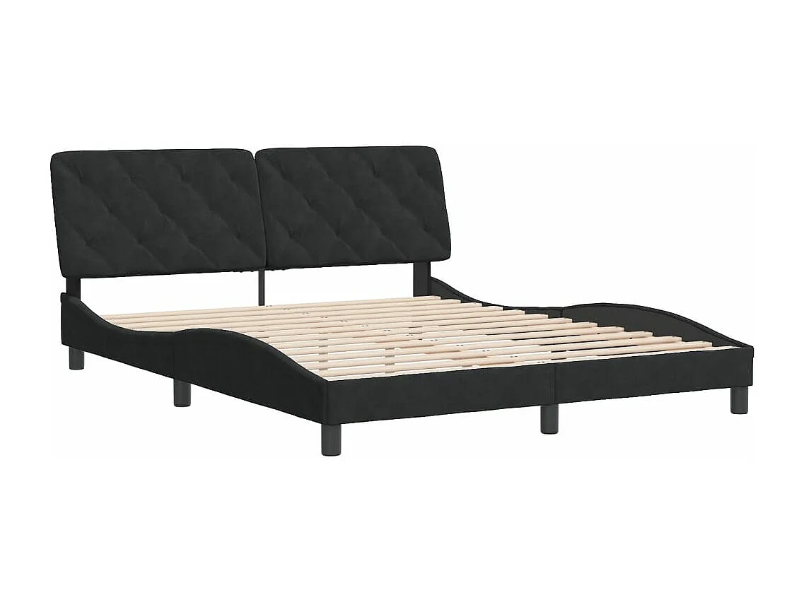 Cadre de lit sans matelas noir 160x200 cm velours