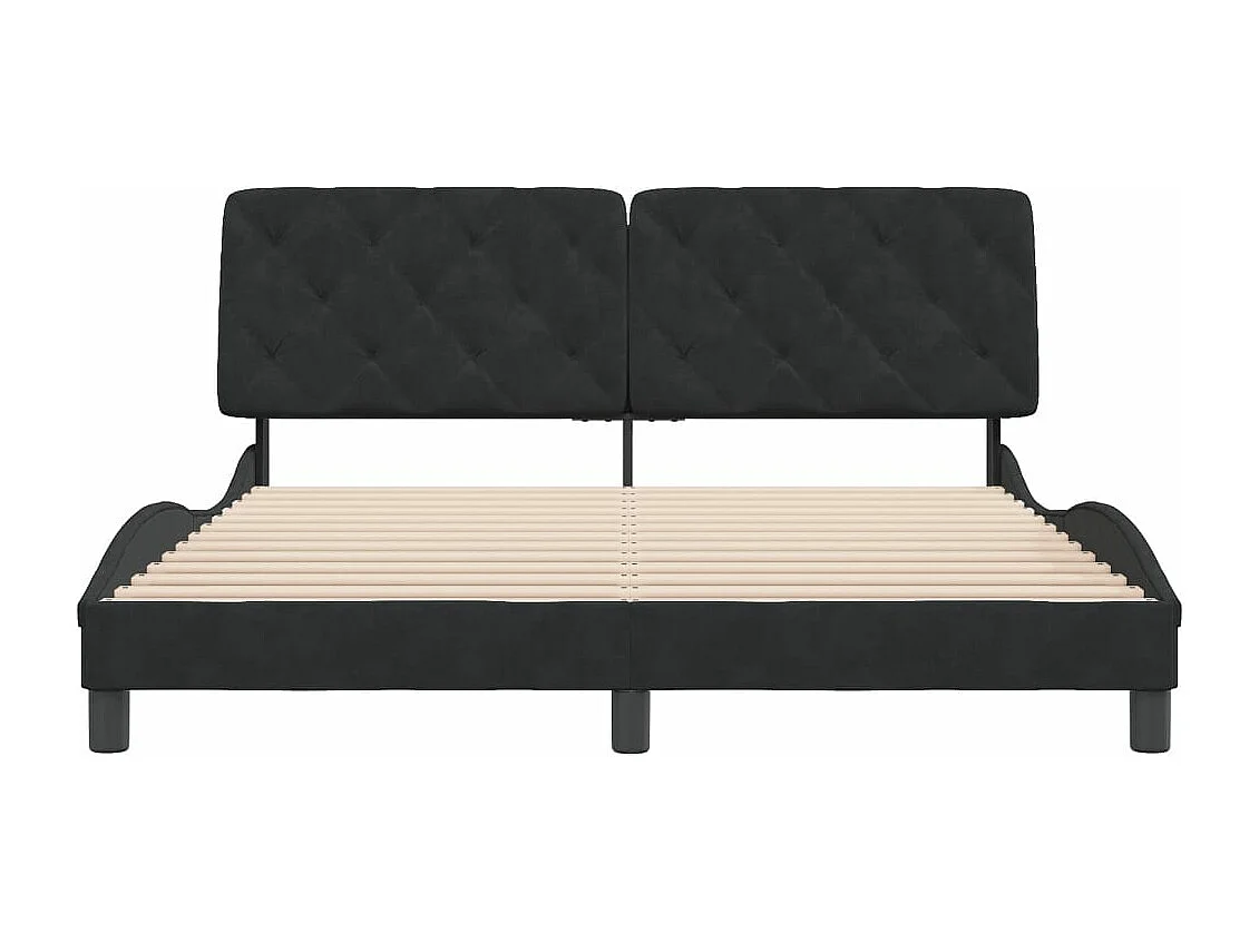Cadre de lit sans matelas noir 160x200 cm velours