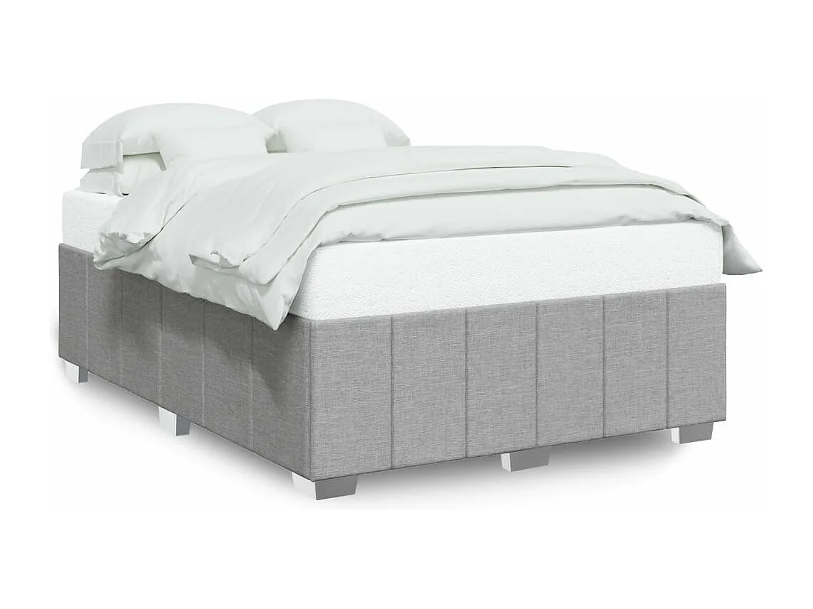 Cadre de lit sans matelas gris clair 160x200 cm tissu