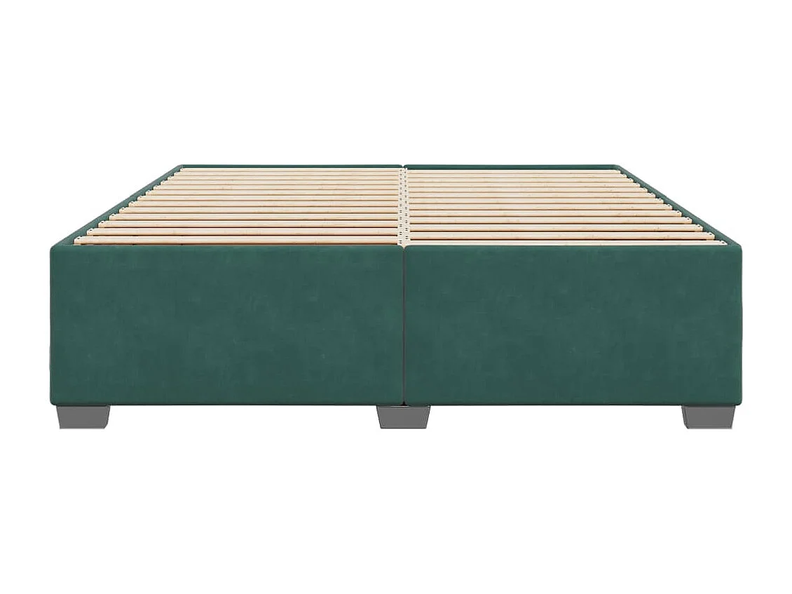 Estructura cama sin colchón terciopelo verde oscuro 200x200 cm