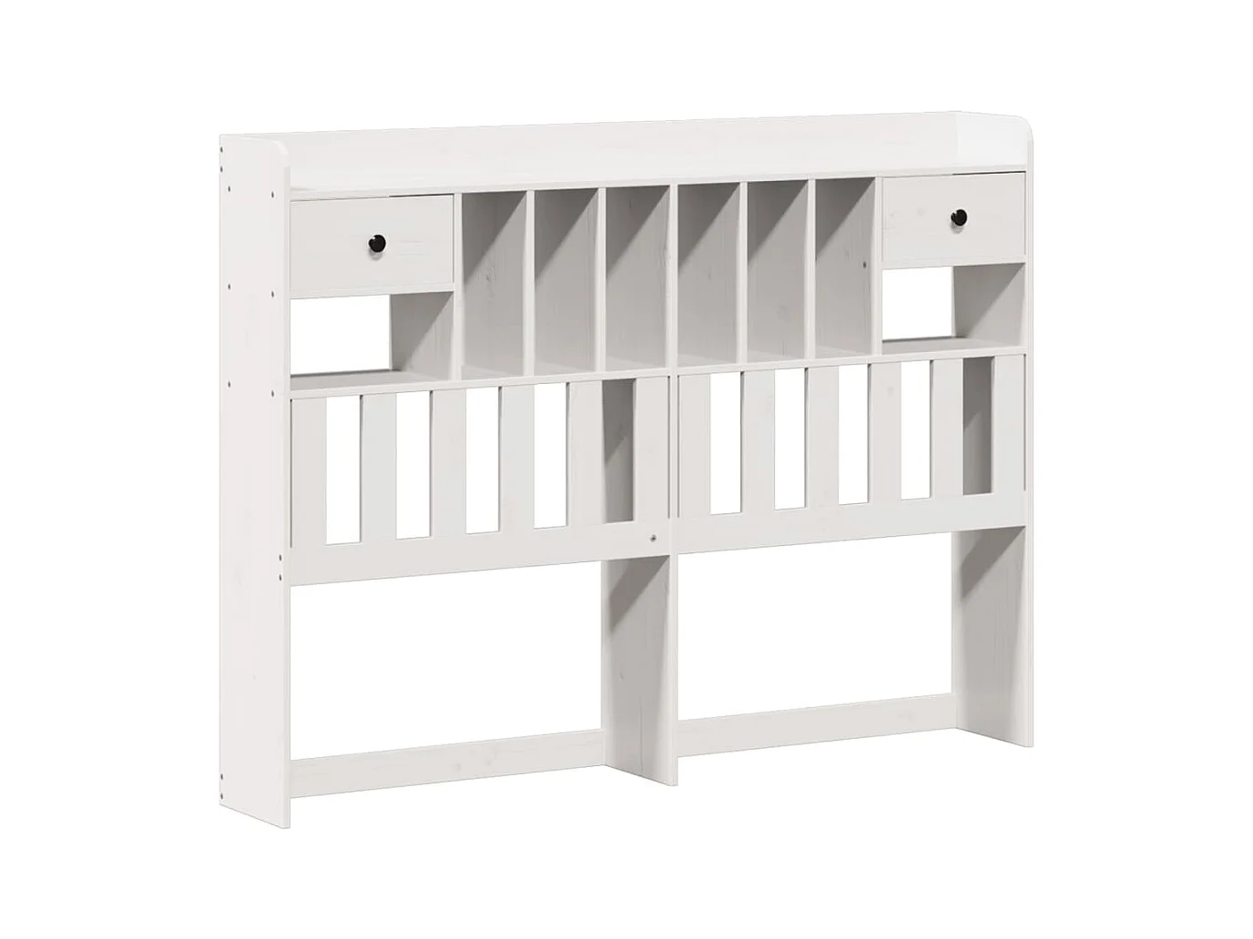 Bed met boekenkast zonder matras grenenhout wit 140x190 cm