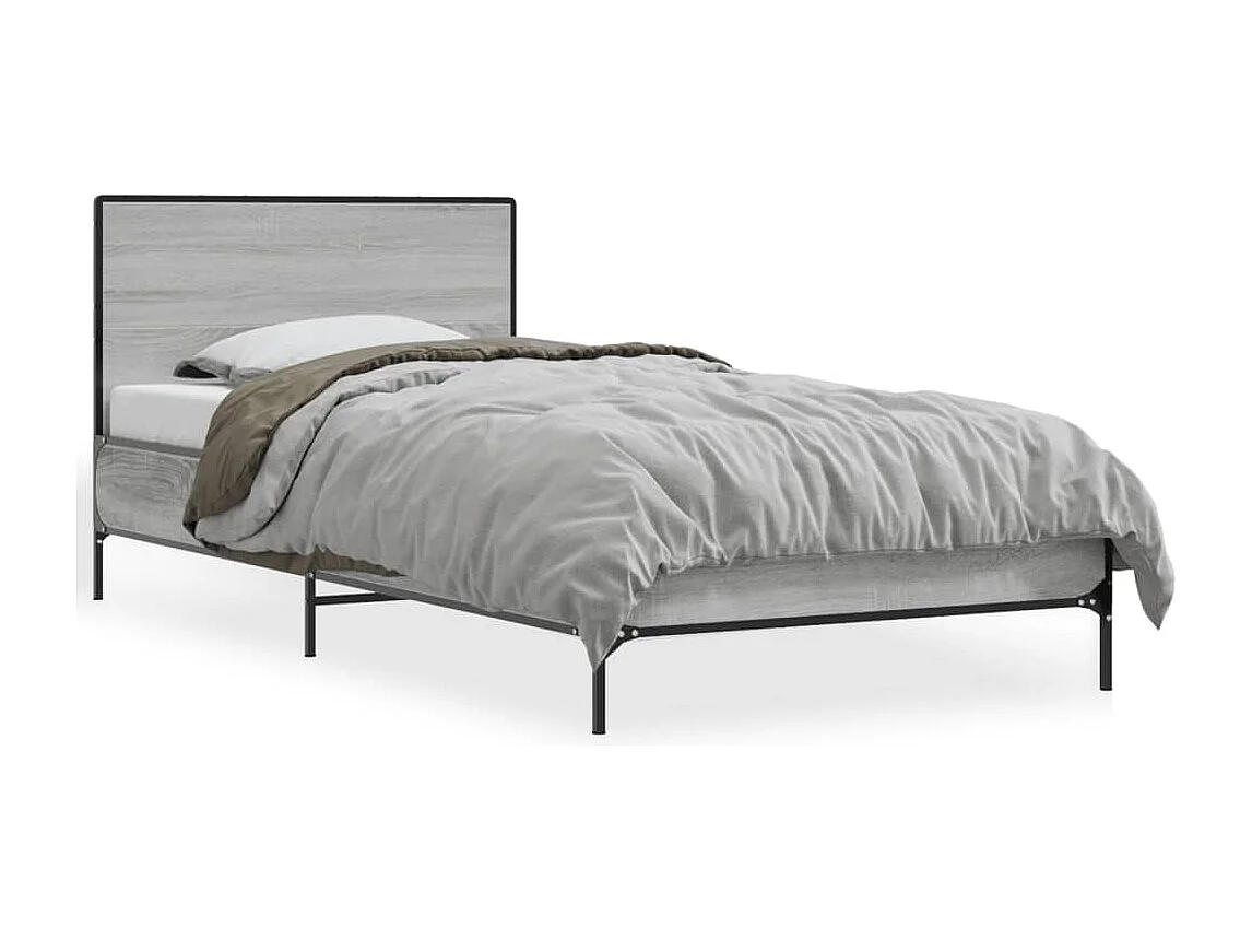 Cadre de lit sans matelas sonoma gris 100x200 cm