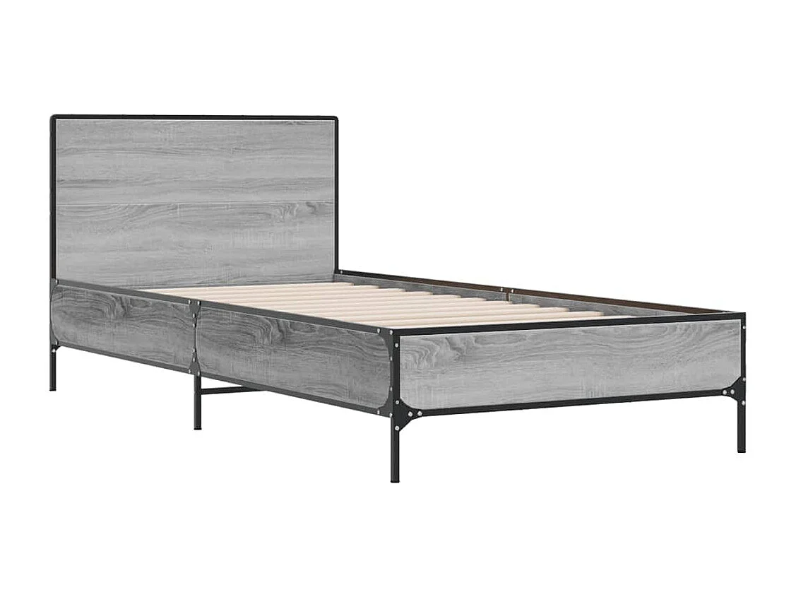 Cadre de lit sans matelas sonoma gris 100x200 cm