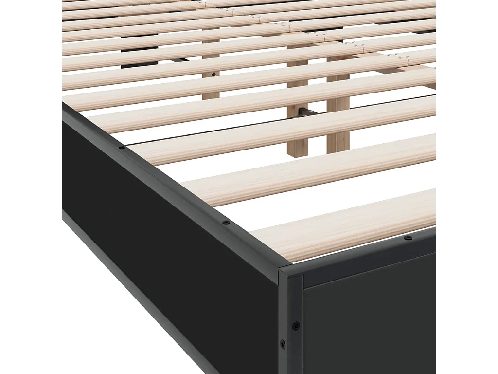 Estrutura de cama 120x190 cm derivados de madeira/metal preto