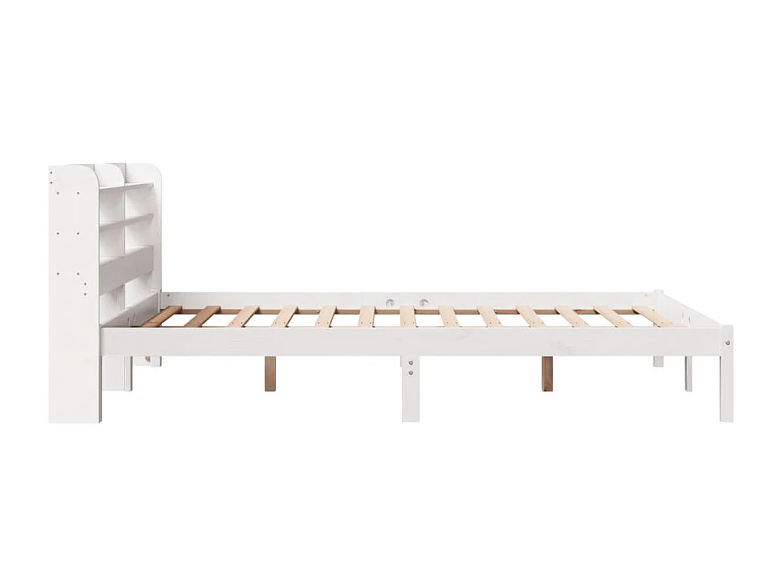Cadre de lit sans matelas blanc 160x200 cm bois de pin massif